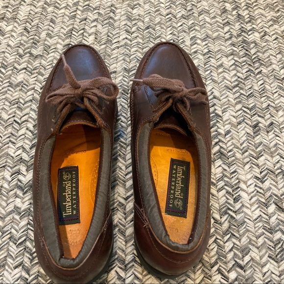 Timberland Tim’s Waterproof Lace Up Leather Loafer Size 9.5 M Gore Tex - Picture 3 of 6